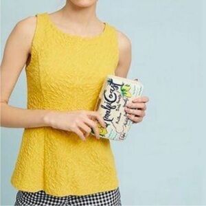 Yellow Textured Sleeveless Top